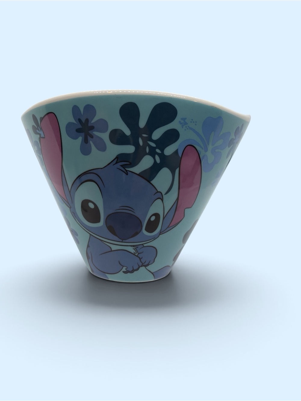 Disney Blue Stitch Ceramic Accent Vase with Pink Ear Accents